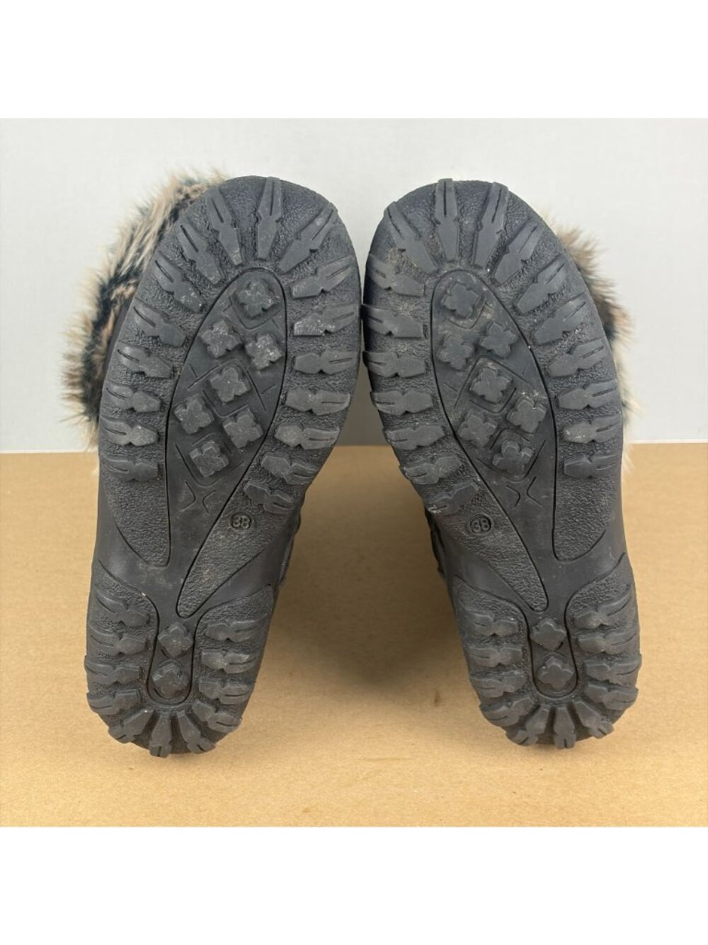 Spring Step Vanish Waterproof Puffer Boots Womens 7.5/8 Black Side Zip Faux Fur - Picture 6 of 8